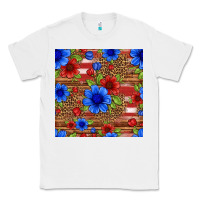 White patriotic flowers seamless pattern Classic Tee - HRA Design Shop