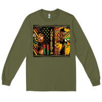 Army Green juneteenth tumbler Long Sleeve Tee - HRA Design Shop