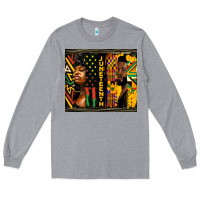 Heather Grey juneteenth tumbler Long Sleeve Tee - HRA Design Shop