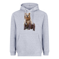 Heather Grey bear Heavyweight Hoodie - Artiststas