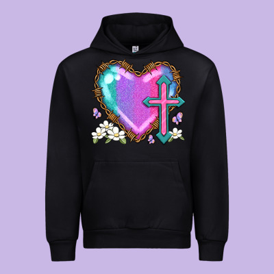 Easter Cross Heart La Urban Hoodie Designed By Lillyallendesigns