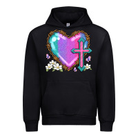 Black easter cross heart la Urban Hoodie - LillyAllenDesigns