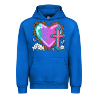 Cobalt easter cross heart la Urban Hoodie - LillyAllenDesigns