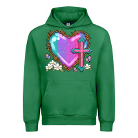 Emerald easter cross heart la Urban Hoodie - LillyAllenDesigns