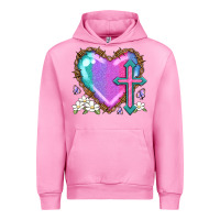 Fuchsia Pink easter cross heart la Urban Hoodie - LillyAllenDesigns