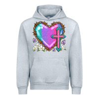 Heather Grey easter cross heart la Urban Hoodie - LillyAllenDesigns