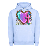 Pigment Grape Ice easter cross heart la Urban Hoodie - LillyAllenDesigns