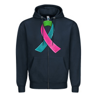Navy metastatic breast cancer ribbon Zipper Hoodie - JahusDesignShop