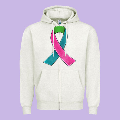 Metastatic Breast Cancer Ribbon Zipper Hoodie Designed By Jahusdesignshop