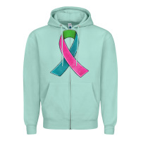 Seafoam metastatic breast cancer ribbon Zipper Hoodie - JahusDesignShop