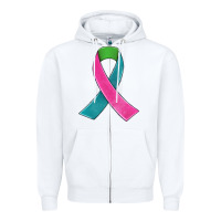 White metastatic breast cancer ribbon Zipper Hoodie - JahusDesignShop