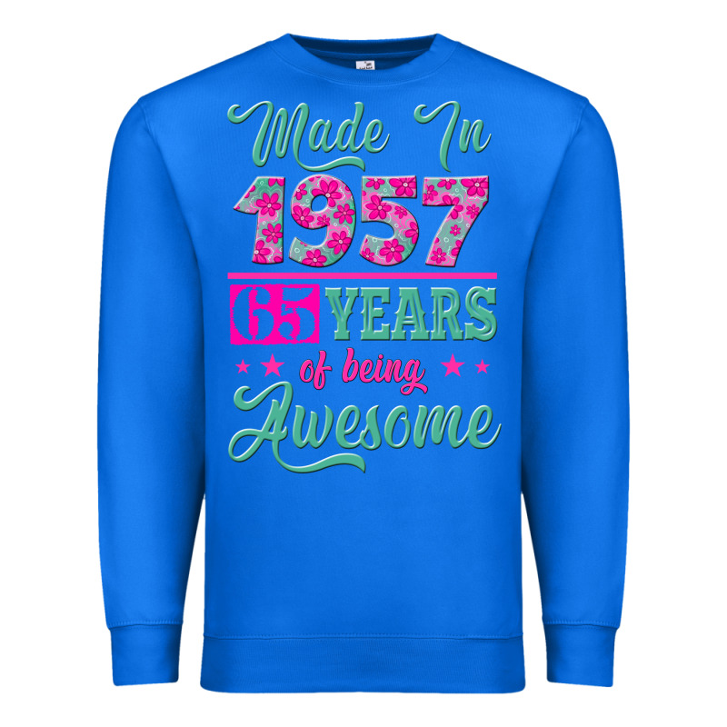 Made In 1957, 65 Years Of Being Awesome Kopya Premium Sweatshirt by Jasminsmagicworld | Teevron