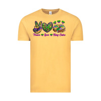 Vintage Mustard Peace Love King Cake Vintage Tee - RanaPortraitStore