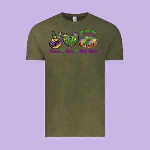 Peace Love King Cake Vintage Tee Designed By Ranaportraitstore