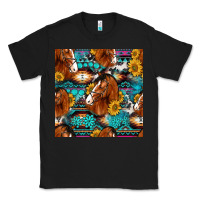 Black sunflower horses seamless pattern Classic Tee - HRA Design Shop