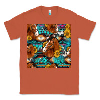 Copper sunflower horses seamless pattern Classic Tee - HRA Design Shop