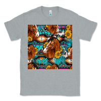 Heather Grey sunflower horses seamless pattern Classic Tee - HRA Design Shop