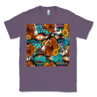 Lavender sunflower horses seamless pattern Classic Tee - HRA Design Shop