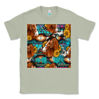Matcha sunflower horses seamless pattern Classic Tee - HRA Design Shop