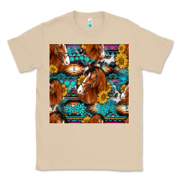 Mushroom sunflower horses seamless pattern Classic Tee - HRA Design Shop