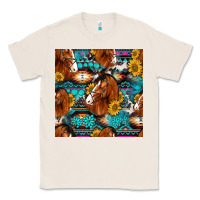 Natural sunflower horses seamless pattern Classic Tee - HRA Design Shop