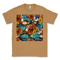 Toasted Coconut sunflower horses seamless pattern Classic Tee - HRA Design Shop