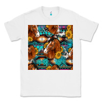 White sunflower horses seamless pattern Classic Tee - HRA Design Shop