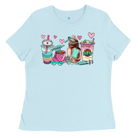 Baby Blue nurse  coffee cup Ladies Tee - AdoDesignShop