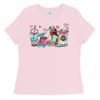 Bubblegum Pink nurse  coffee cup Ladies Tee - AdoDesignShop