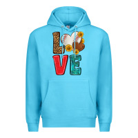 Ocean Blue western love baseball Premium Hoodie - NancyCooperArtShop