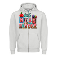 Dove Grey little miss kinder Zipper Hoodie - AdoDesignShop