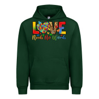 Forest Green love needs no words Urban Hoodie - LillyAllenDesigns