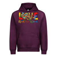 Mauve Wine love needs no words Urban Hoodie - LillyAllenDesigns