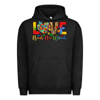 Pigment Black love needs no words Urban Hoodie - LillyAllenDesigns