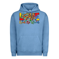 Pigment Pebble Blue love needs no words Urban Hoodie - LillyAllenDesigns
