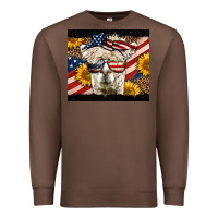 Chestnut Western 4th Of July Llama Background Premium Sweatshirt - LillyAllenDesigns