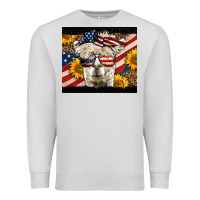 Dove Grey Western 4th Of July Llama Background Premium Sweatshirt - LillyAllenDesigns