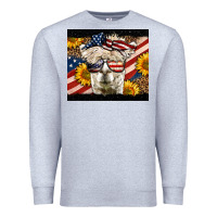 Heather Grey Western 4th Of July Llama Background Premium Sweatshirt - LillyAllenDesigns