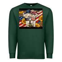 Sports Green Western 4th Of July Llama Background Premium Sweatshirt - LillyAllenDesigns