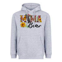Heather Grey pink mama bear with cute bear Heavyweight Hoodie - Artiststas