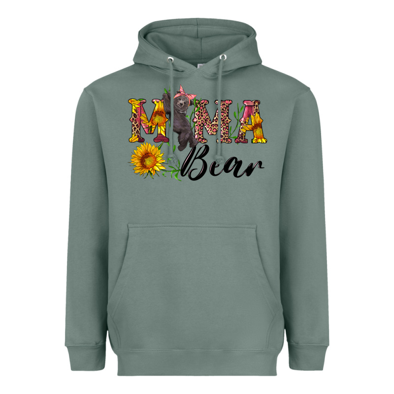 Pink Mama Bear With Cute Bear Heavyweight Hoodie by Artiststas | Teevron