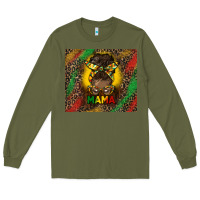 Army Green juneteenth afro bun mama tumbler Long Sleeve Tee - HRA Design Shop