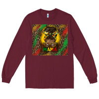 Burgundy juneteenth afro bun mama tumbler Long Sleeve Tee - HRA Design Shop