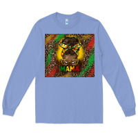 Colony Blue juneteenth afro bun mama tumbler Long Sleeve Tee - HRA Design Shop