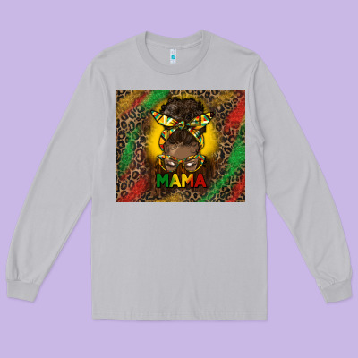 Juneteenth Afro Bun Mama Tumbler Long Sleeve Tee Designed By Hra Design Shop