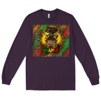 Plum juneteenth afro bun mama tumbler Long Sleeve Tee - HRA Design Shop
