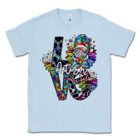 Dusty Blue love autism Classic Tee - SublimationCraftShop
