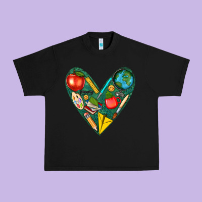 Teacher  Heart Urban Heavy Tee Designed By Texasbilliewilder