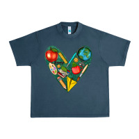 Midnight Navy teacher  heart Urban Heavy Tee - texasbilliewilder