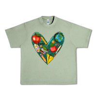 Oil Green teacher  heart Urban Heavy Tee - texasbilliewilder